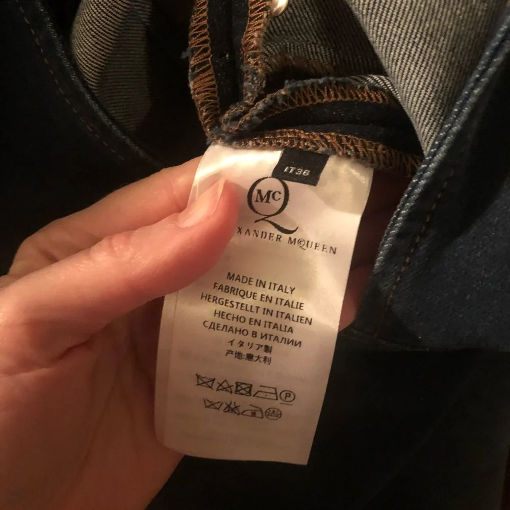 McQ - Alexander McQueen Deep V Neck Denim Dress - Picture 7 of 8
